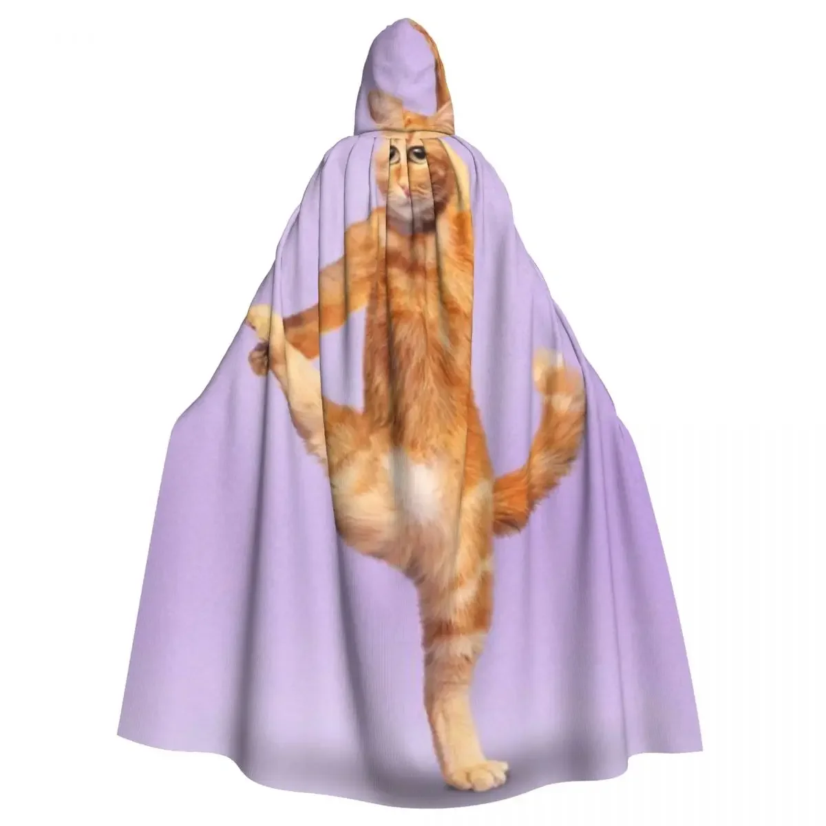 Unisex Witch Party Reversible Hooded Adult Vampires Cape  Yoga Cats Calendar