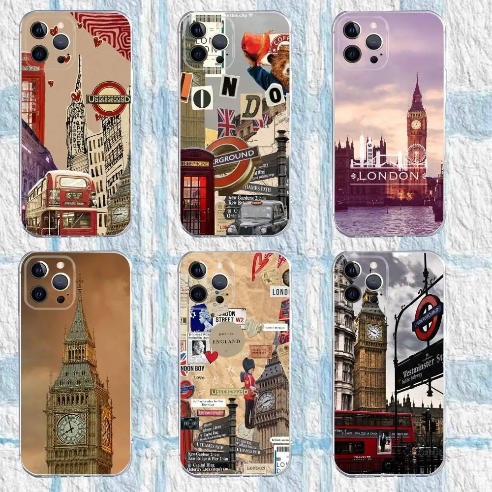 

London Big Ben Phone Case For iPhone 16,15,14,13,12,11 Pro,Max,Plus,X,XS,XR,SE,Mini Transparent Silicone Soft