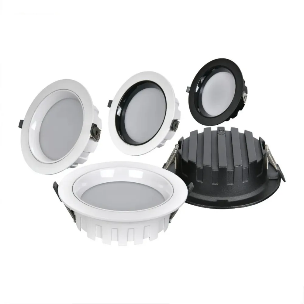 Recesso Anti-Refletores Redonda Lâmpada do Teto LED, Downlights Reguláveis, Iluminação Interior, AC 85-265V, 5W, 7W, 9W, 12W, 15W, 18W, 20W, 24W