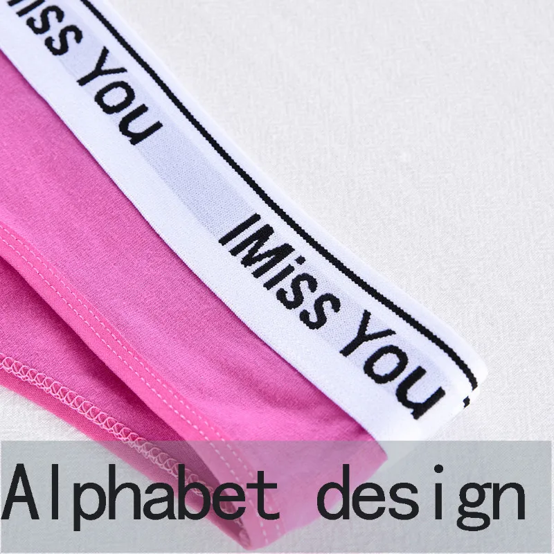 Sexy bavlněné jednoduché pruhované tenké dámské spodní prádlo pohodlné a prodyšné jedinečné písmenné provedení s nízkým pasem a bezproblémovým střihem - náhled 4