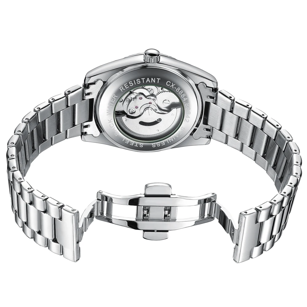 CHENXI Luxe automatische mechanische horloges voor heren Merk zakelijk horloge Roestvrij stalen band Eenvoudige vrije tijd waterdichte klok