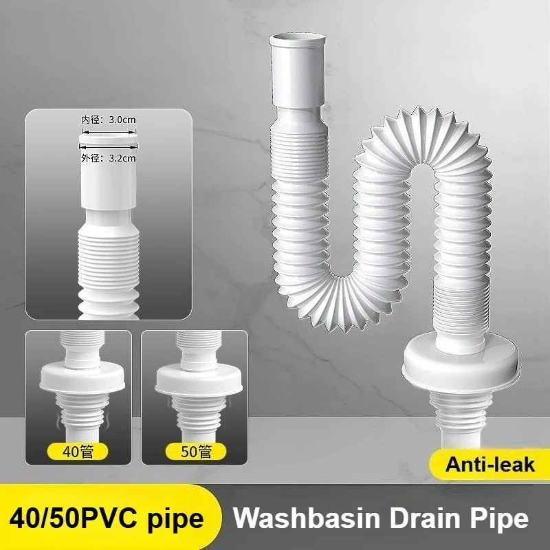 

Universal Bathroom Washbasin Drain Hose Thickened Durable Odorless and Retractable Suitable for Bathroom and Kitchen Accessories