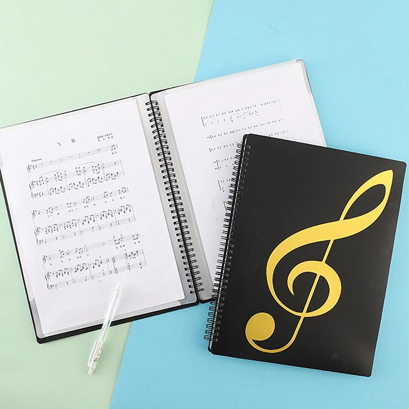 【C】Flexibler Notenordner für Klavier mit 20 Seiten, A4-Format, Notenheft-Clip, Notenmappe für Klavierpartituren, Notenbinder zum Üben – Detail 13
