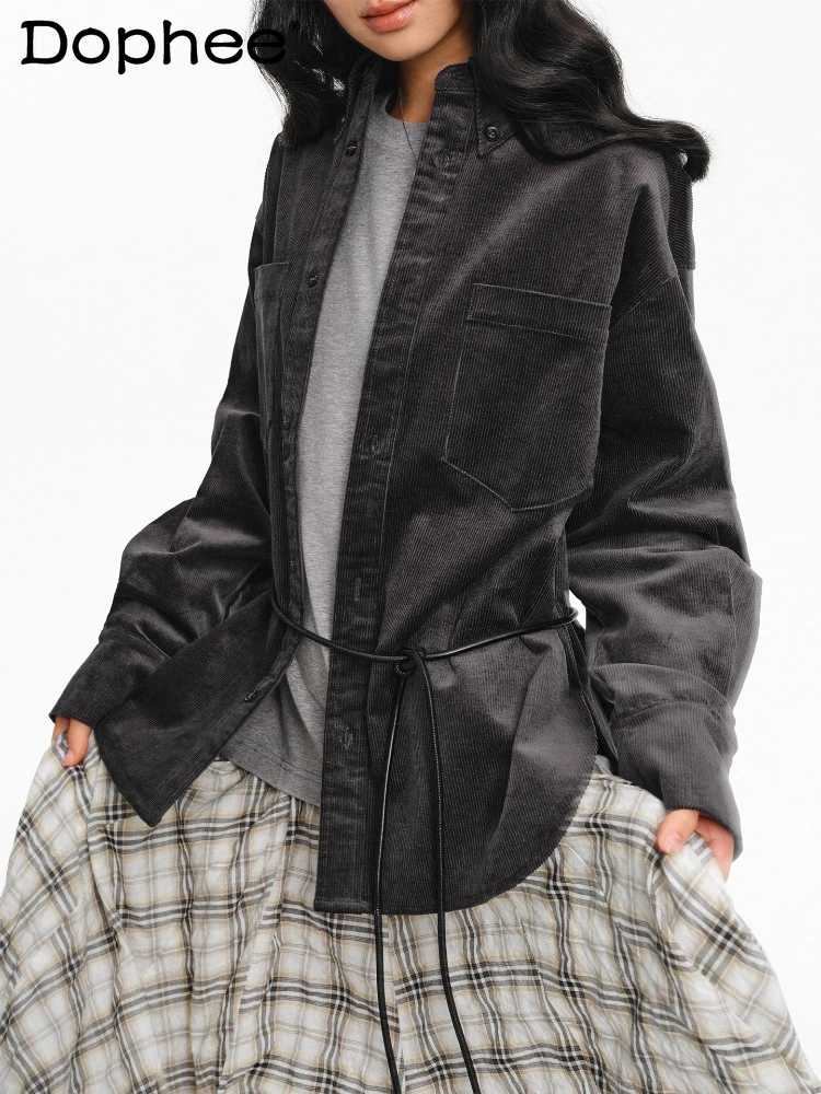 

Мужские осенние новые свободные удобные стильные топы 2021, модные однотонные рубашки с длинными рукавами, простые красивые рубашки с карманами и украшением