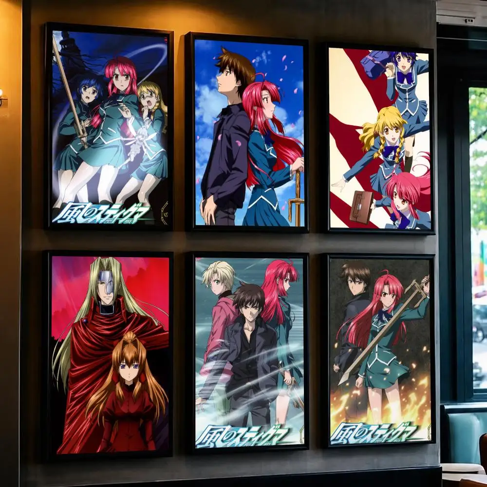 anime K-Kaze no Stigma-A Poster Decorative Wall Art Sticker for Cafe Office Bedroom and Living Room