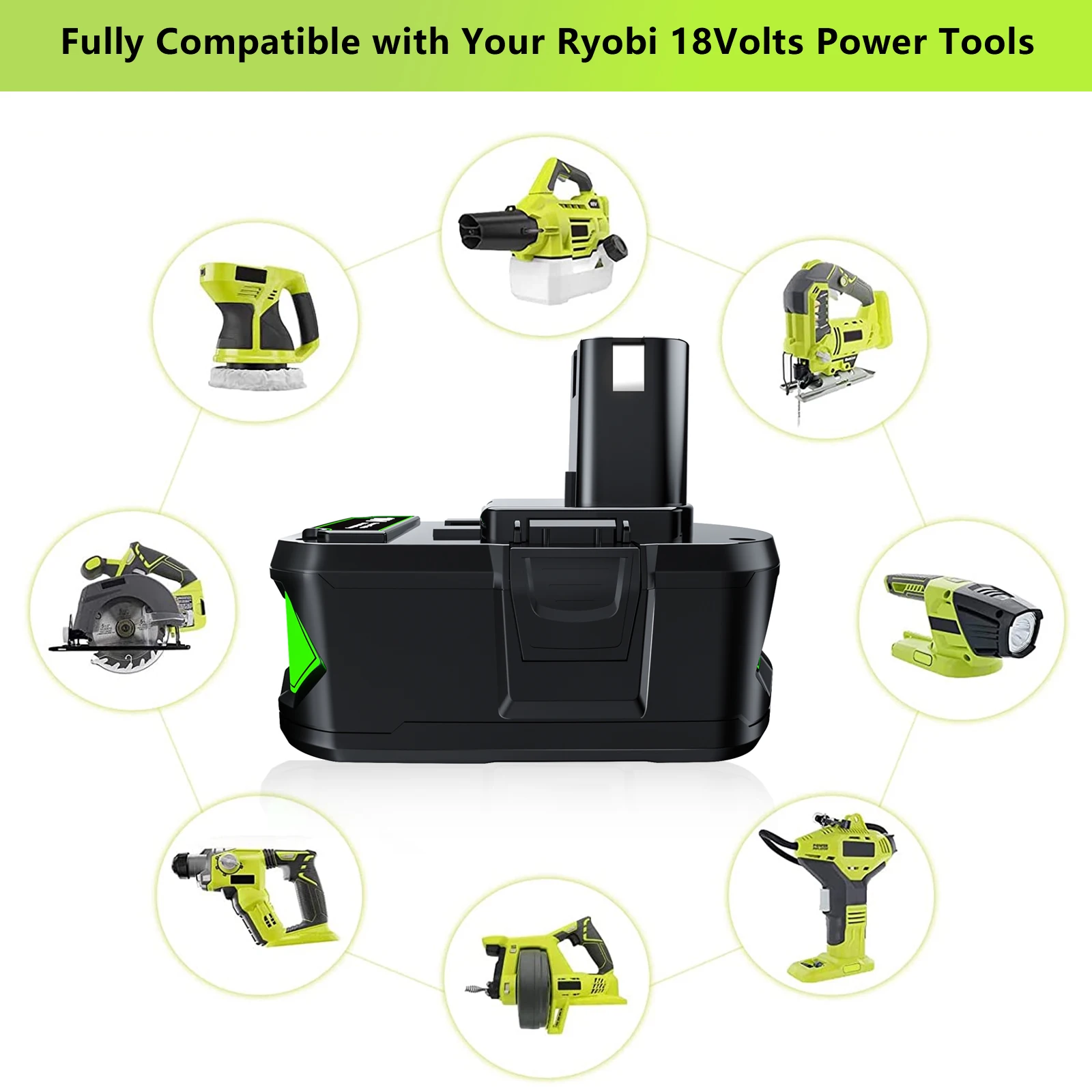 6.0Ah 18V Battery Lithium For Ryobi ONE+Plus P108 P102 P103 P104 P107 P109 P11718-Volt Cordless Tools battery