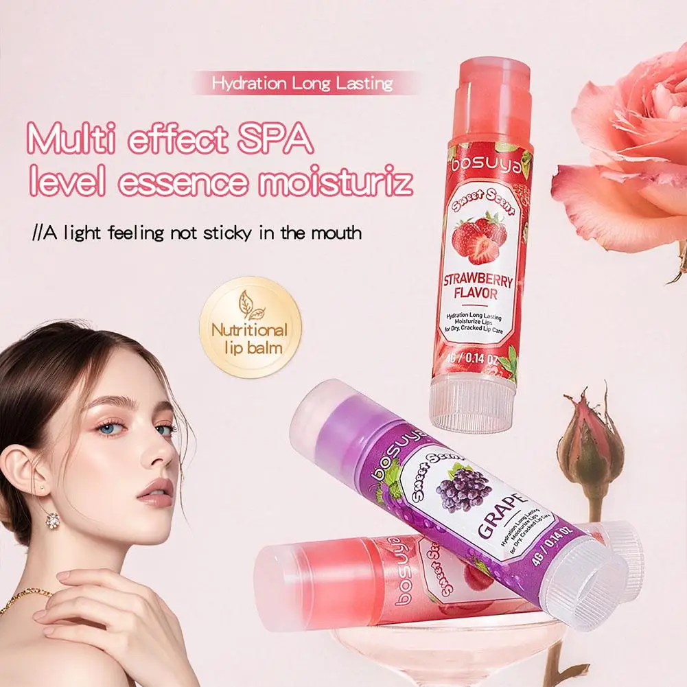 6 Flavors Fruit Lip Balm Moisturizing Long Lasting Hydrating Lip Gloss Repair Dry Cracked Lips Care Makeup