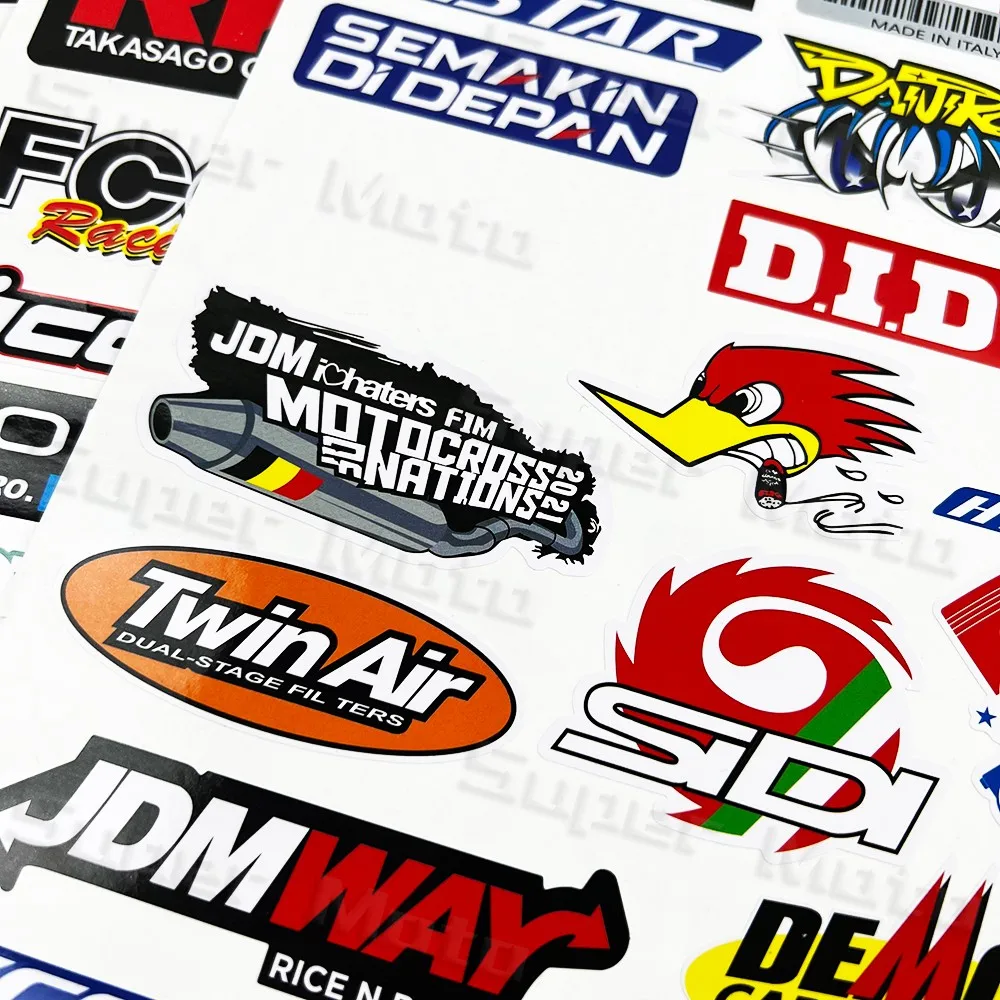 Motorcycle Stickers Racing Sponsor Logo Decor Helmet Fuel Tank Body Side Strips Decals Waterproof For Honda Suzuki BMW Yamaha image 4