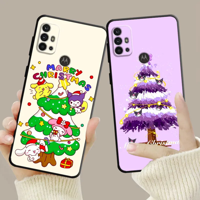 Christmas Tree Cinnamoroll Hello Kitty Case For Motorola G200 G60 G50 G31 G30 G22 G9 G8 Power Plus Edge 20 Lite 30 One Fusion