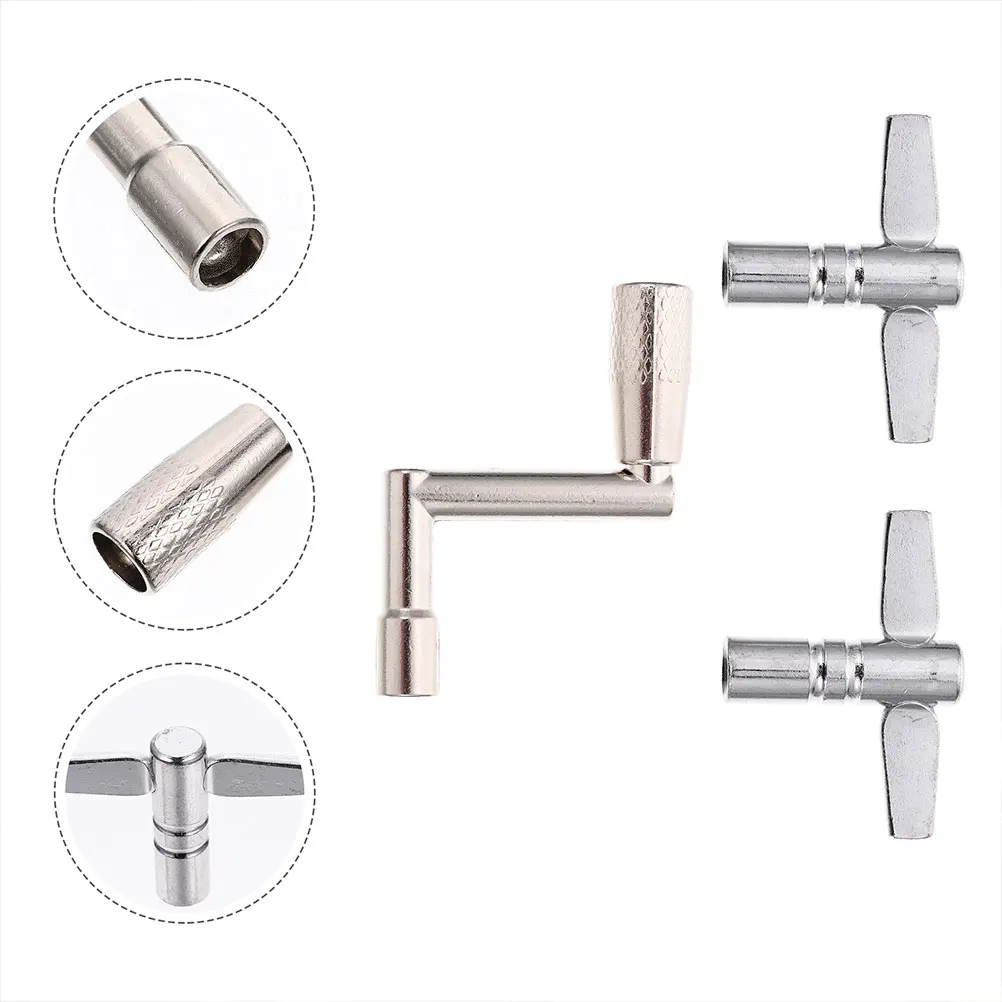 

3 Pcs Drum Key Wrench Tuner Tuning Tool Drill Snare Ratchet Accessory Part Keys