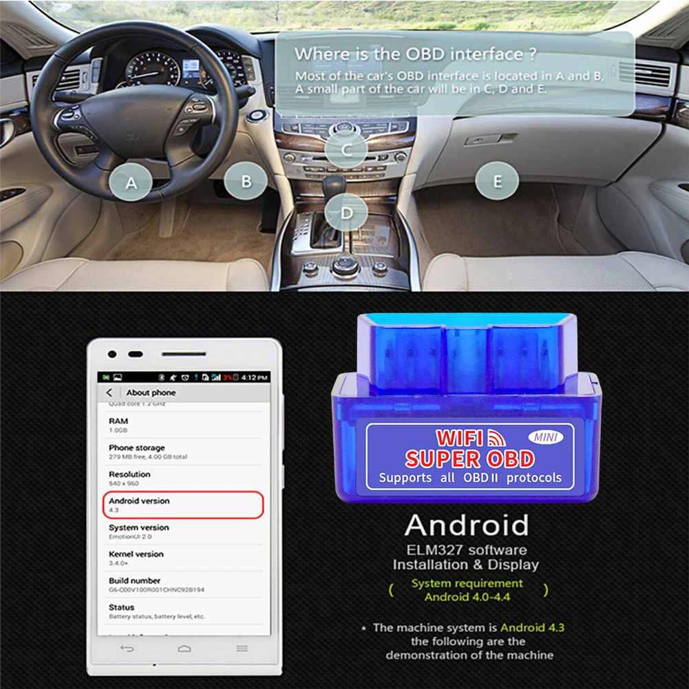 WIFI Car Diagnosis Tester OBD 2 Code Reader Tool Wireless for IOS Android Auto Scan Repair Tools