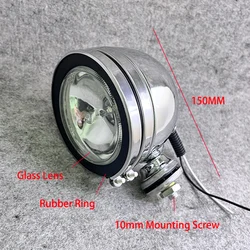 Chrome Metal Universal Motorcycle Auxiliary Spot Lamp Motorbike Passing Driving Front Fog Light For KTM Triumph Cafe Racer Honda