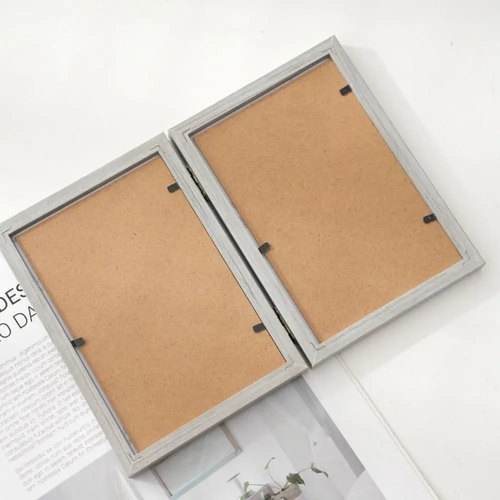 Creative Foldable Hinge Photo Frame Rectangular Wooden Desktop Album Set 2/3/4/5 Linked Double/Triple Portrait Picture Frame