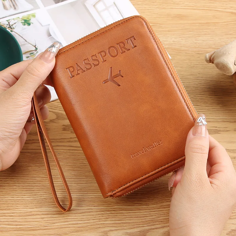 2024 Rfid Blocking Passport Protective Cover ID Credit Card Holder Multifunctional Multi Card Slot Travel Wallet Passport Bag