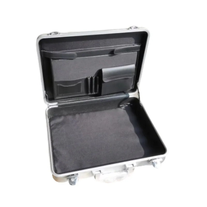Large Silver Aluminum Magnesium Alloy Portable Toolbox - Luxury Storage Case for Documents, Instruments & Home/Office Equipment