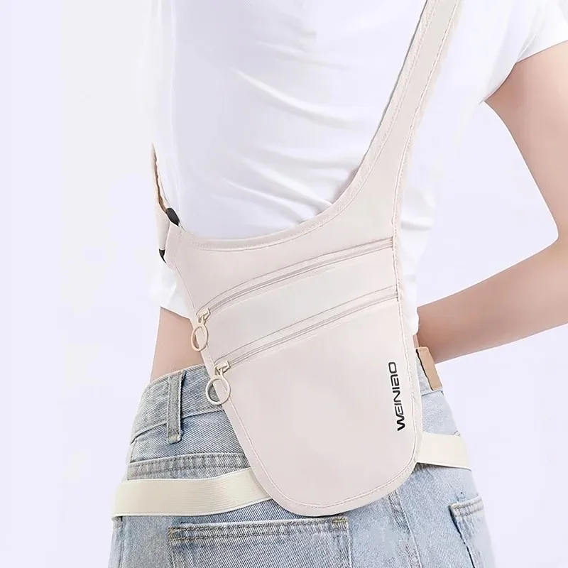New Anti-Theft Travel Sport Waist Bag with Breathable Large Capacity Ultra-Thin Waterproof Concealed Belt Bag Chest Bag