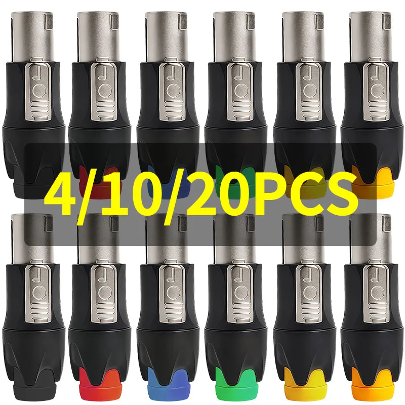 4/10/20pcs Neutrik NL4FX Compatible 4-Pin Locking Connector - Professional Speaker Plug for Power Amp Audio Equipment