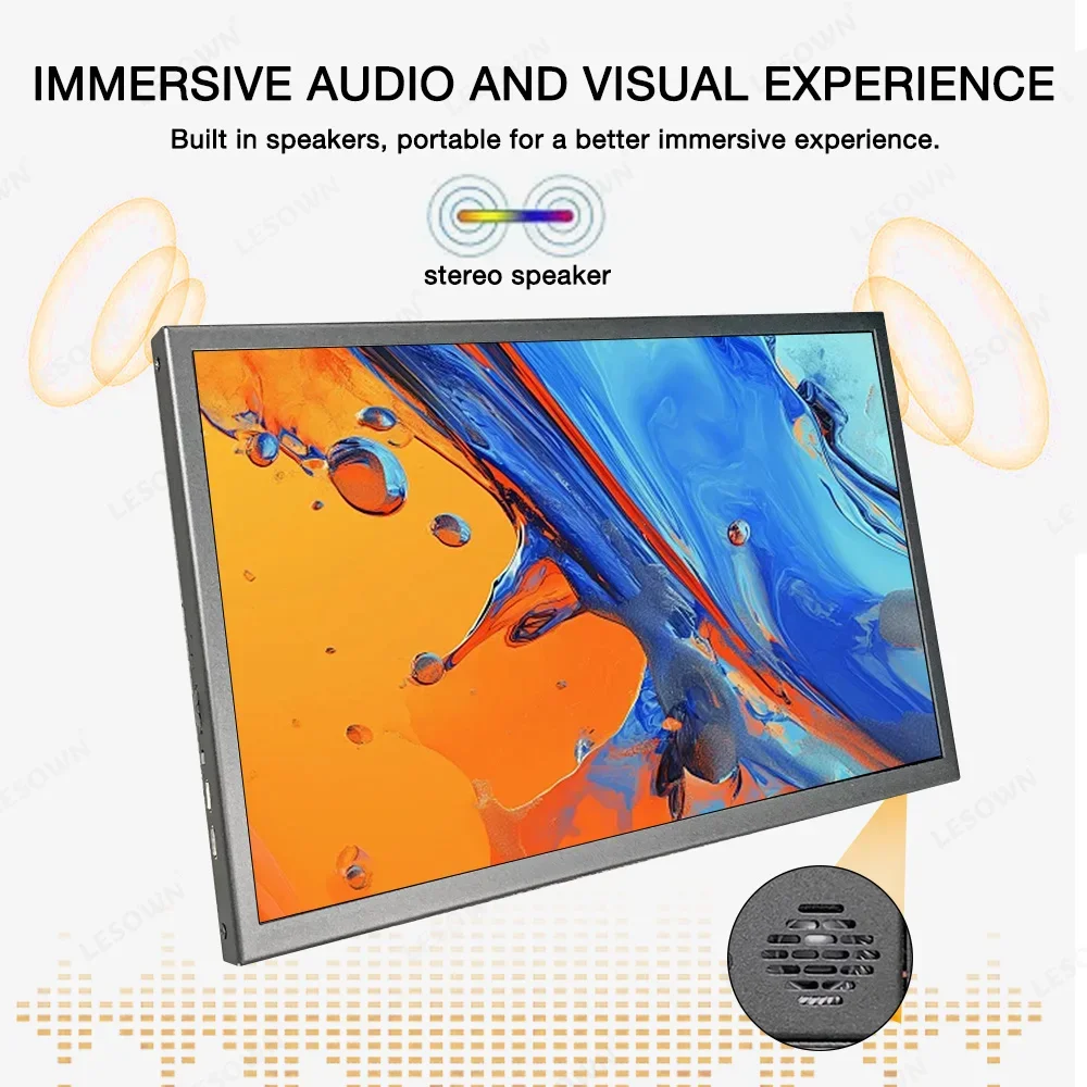 LESOWN 10.1 inch 2560x1600 USB C Portable Monitor 92%sRGB 16:10 HDMI-Compatible IPS Touchscreen Sub Display for Drawing Computer