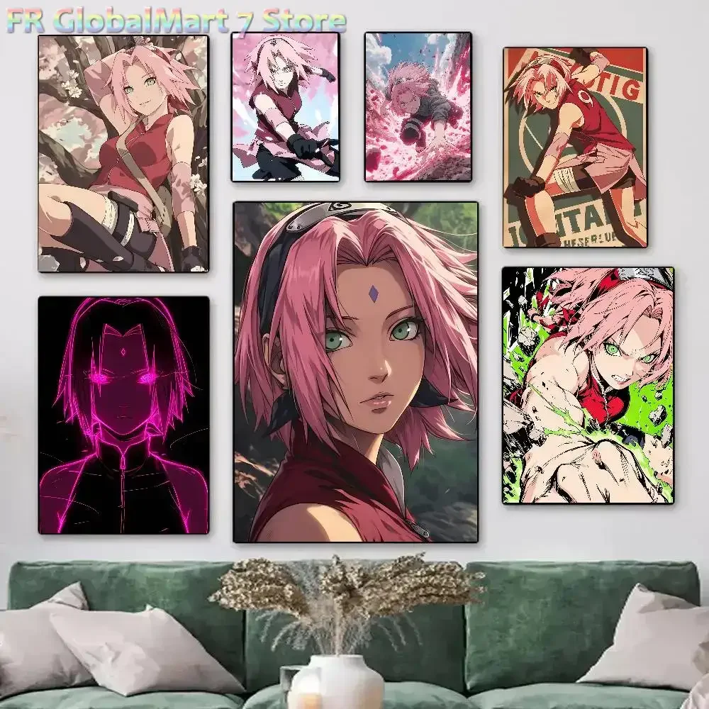 Anime Naruto Sakura Haruno Posters HD Print Vintage Wall Art Decor for Home Study Room
