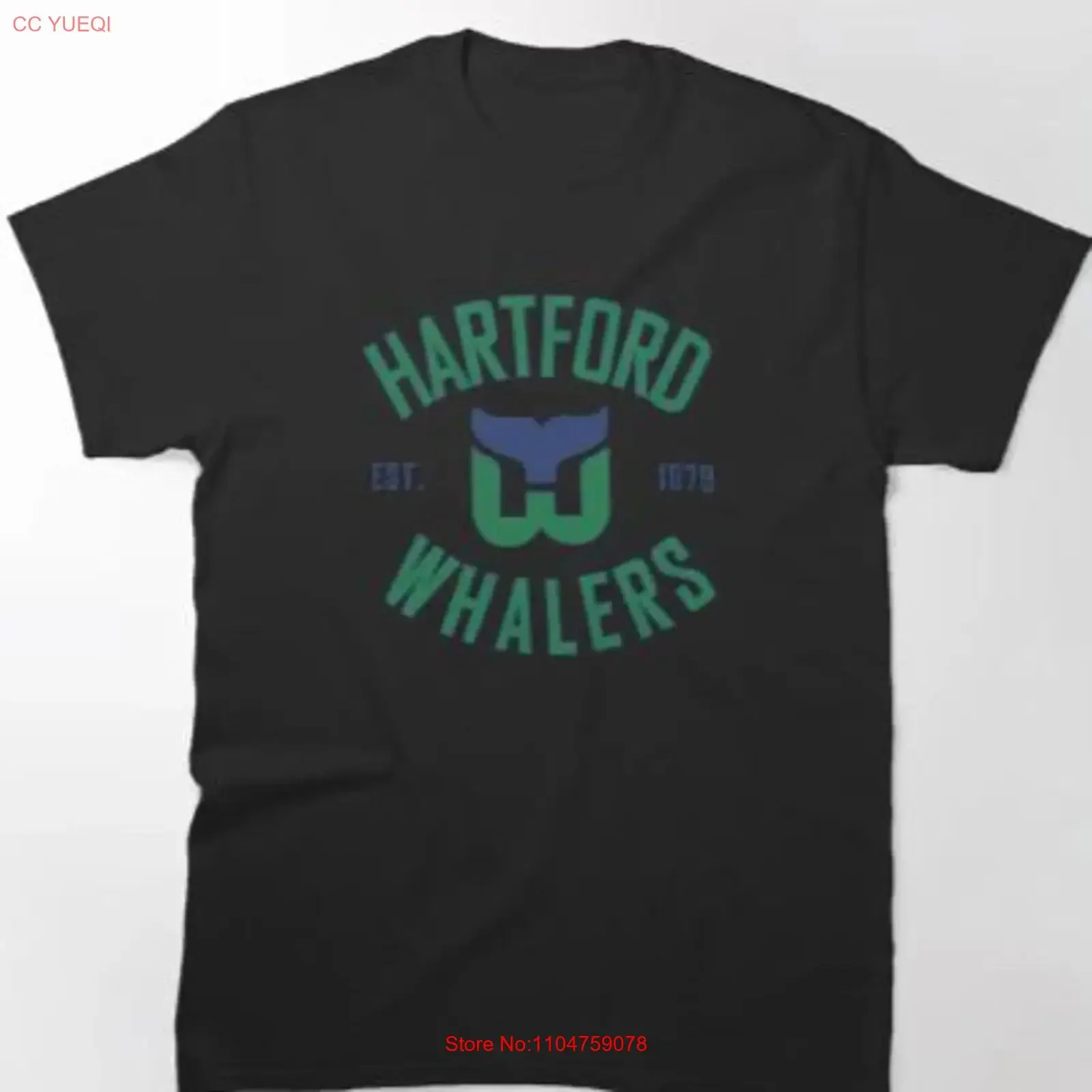 Camiseta clásica Hartford Whalers CT, ropa de diseñador vintage lavada, unisex, ligeramente elegante, con gráficos, a la moda, transpirable
