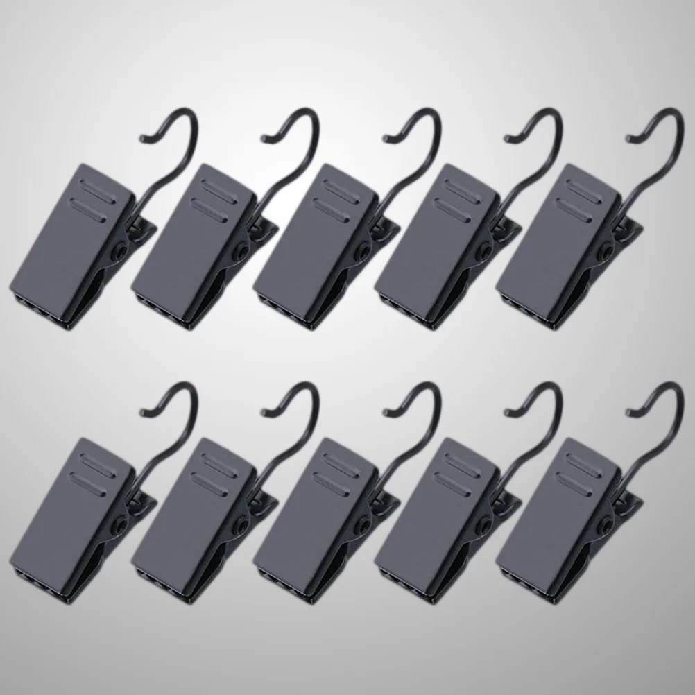 

100Pcs Curtain Clips Black Metal Drapery Hangers Heavy Duty Shower Curtain Rings Clasps for Bathroom Bedroom Living Room Iron