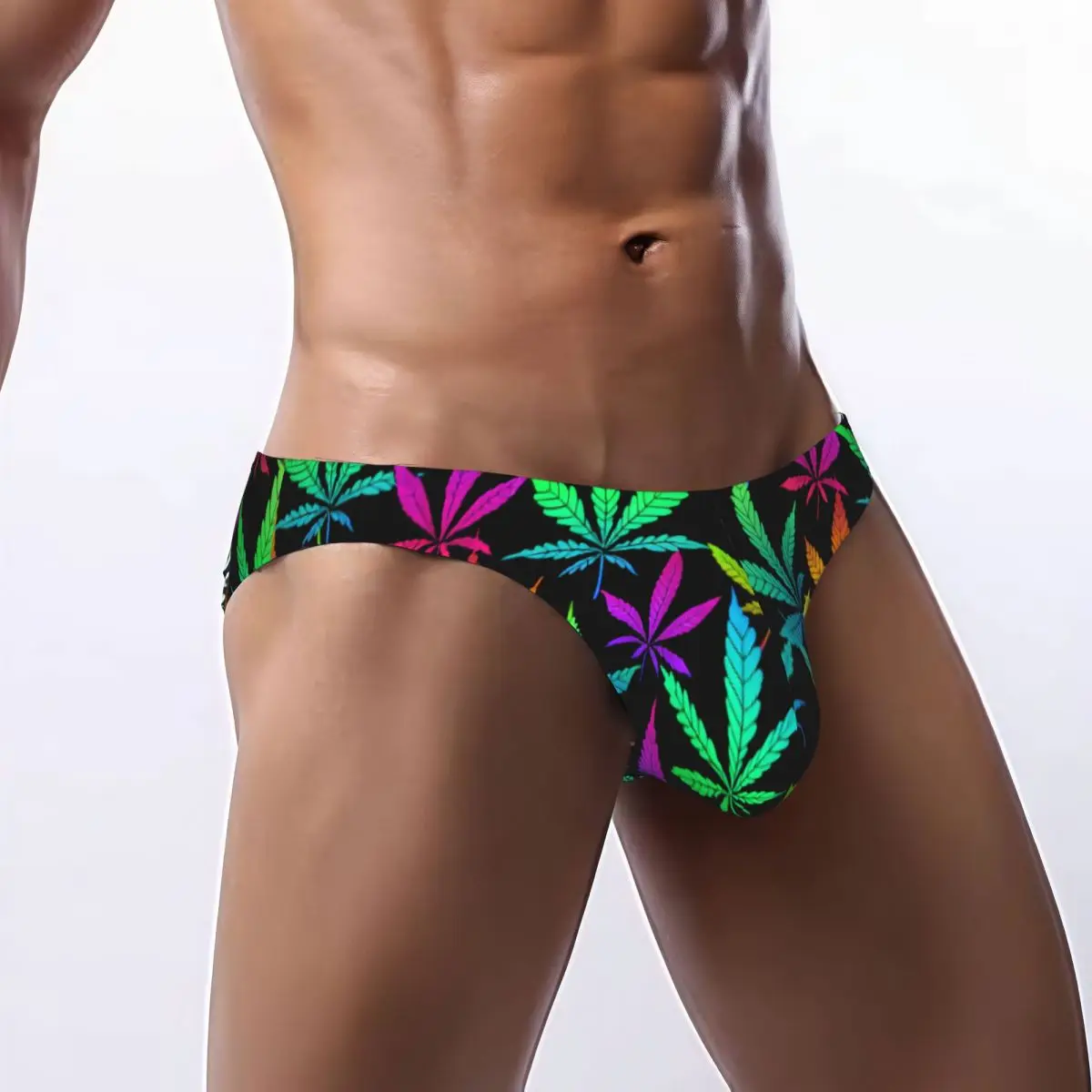 

Men's Underwear Briefs Rainbow Plant Leaves Sexy Underpants Male Panties Bikini Underwear Ropa Pants