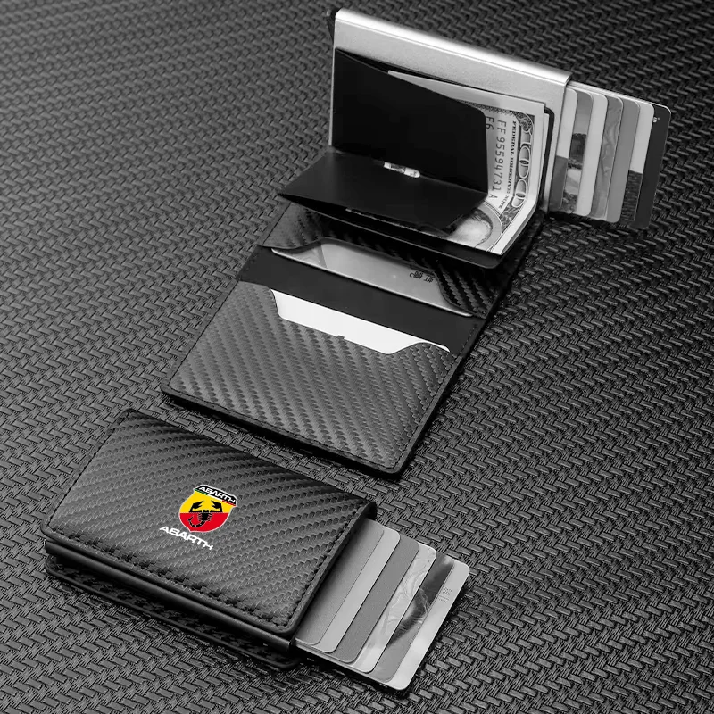Car Rfid Wallets Automatic Pop-up Bank Credit Cardholder Case For FIAT Abarth 500 Punto Tipo Panda Ducato Stilo Fiorino Doblo