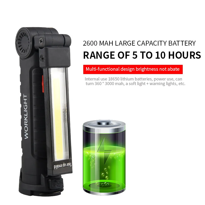 ZK30 Cob Work Light Multifunctional Charging Led Inspection Light Folding Car Magnet Flashlight Maintenance Outdoor Tent Light