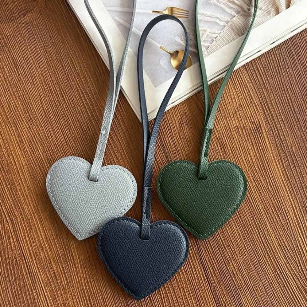Trendy Hanger Pu Leather Heart Pendant Fashion Colorful Bag Charm Creative Heart Shaped Pu Love Keychain Luggage Accessories