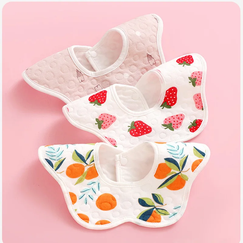 Baby Bibs 4 Layers Feeding Bibs 100% Cotton Infant Print Crepe Saliva Towel Korean Style Newborn Toddler Soft Burp Cloth Kid Bib