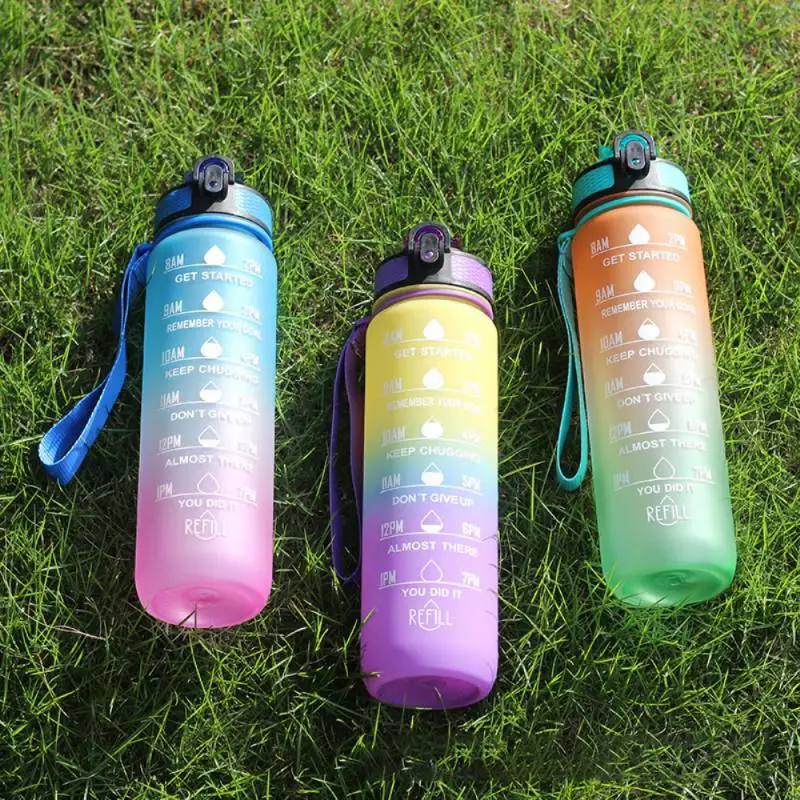 Liter Water Bottle Motivational Sport Water Bottle Leakproof Bottles Drinking Outdoor Travel Gym Fitness Jugs 780ml Cups