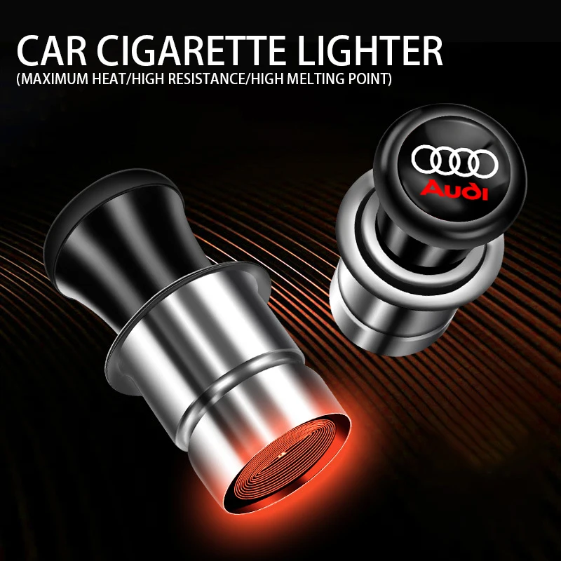 12V Metal Universal Auto Car Windproof Flameless Cigarette Lighter Power Socket For Audi A3 A4 A6 A5 A7 A8 B5 B6 B7 Q3 Q5 Q7 S3