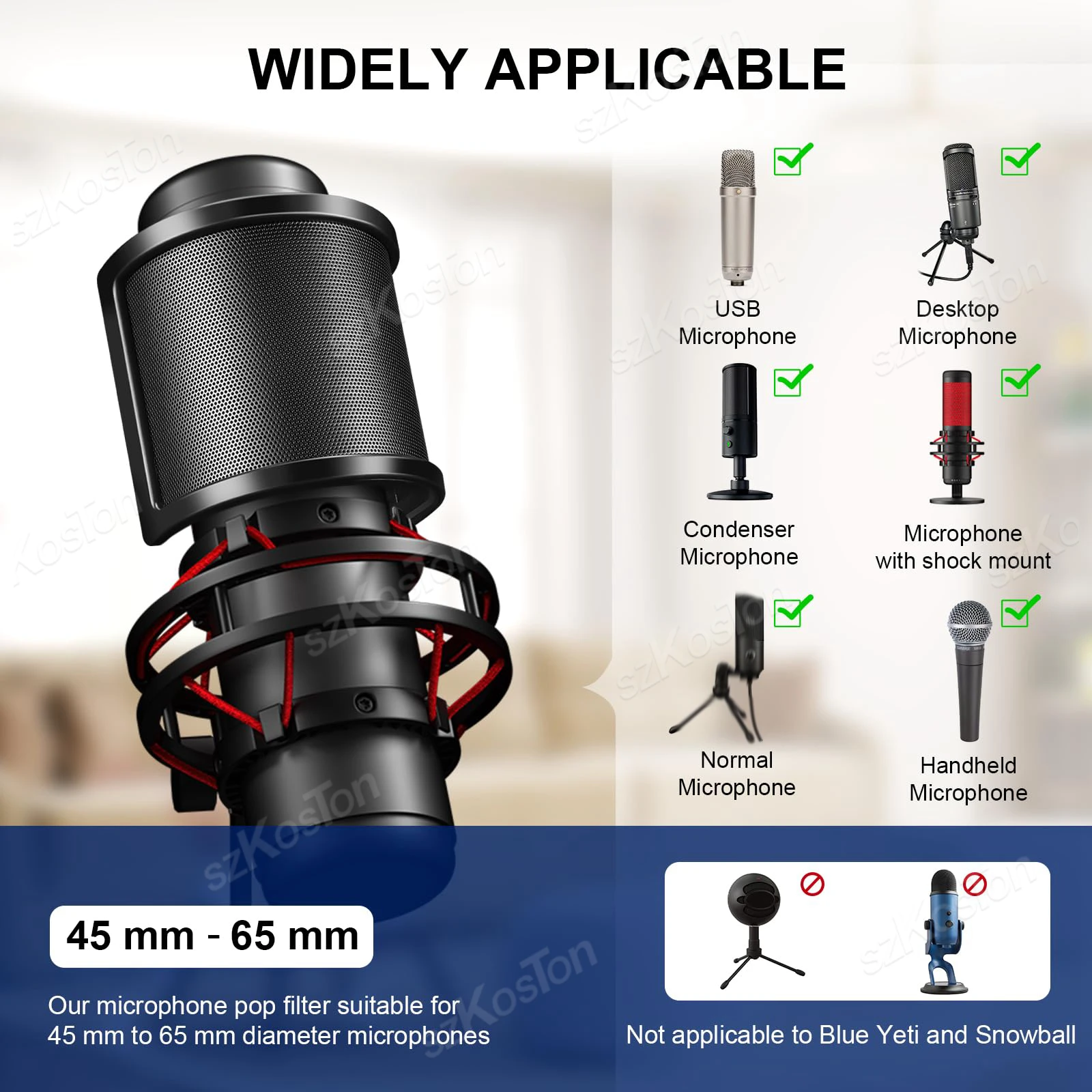 مكثف ميكروفون مرشح البوب شبكة معدنية رغوة تدفق الوسائط ميكرفون تسجيل غطاء الزجاج الأمامي درع ل A8 A6V K669 Mic #4