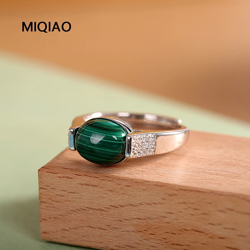 

Кольца MIQIAO из стерлингового серебра 925 пробы, женские малахитовые кольца в форме яйца для женщин, ювелирные изделия, обручальные кольца для девочек, новинка в реальном времени