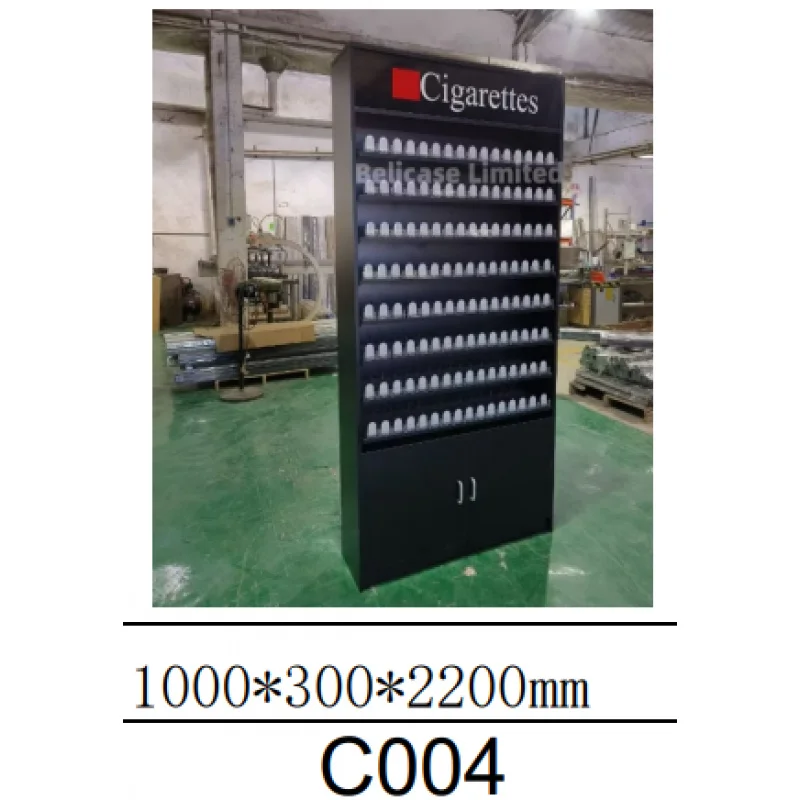 custom.Cabinet Fabrication Design Metal Modern Floor Display Racks Smoke Shop Display Cabinet With Led