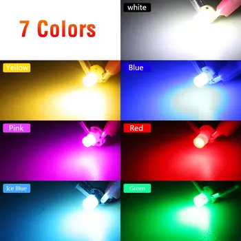 10個T3 T4.2 T4.7楔形LED燈泡,適用於汽車內裝儀表燈、摩托車儀錶板預熱指示燈,12V,白色、黃色、紅色、藍色可選。 10 最佳銷售 藍色LED燈 - №10