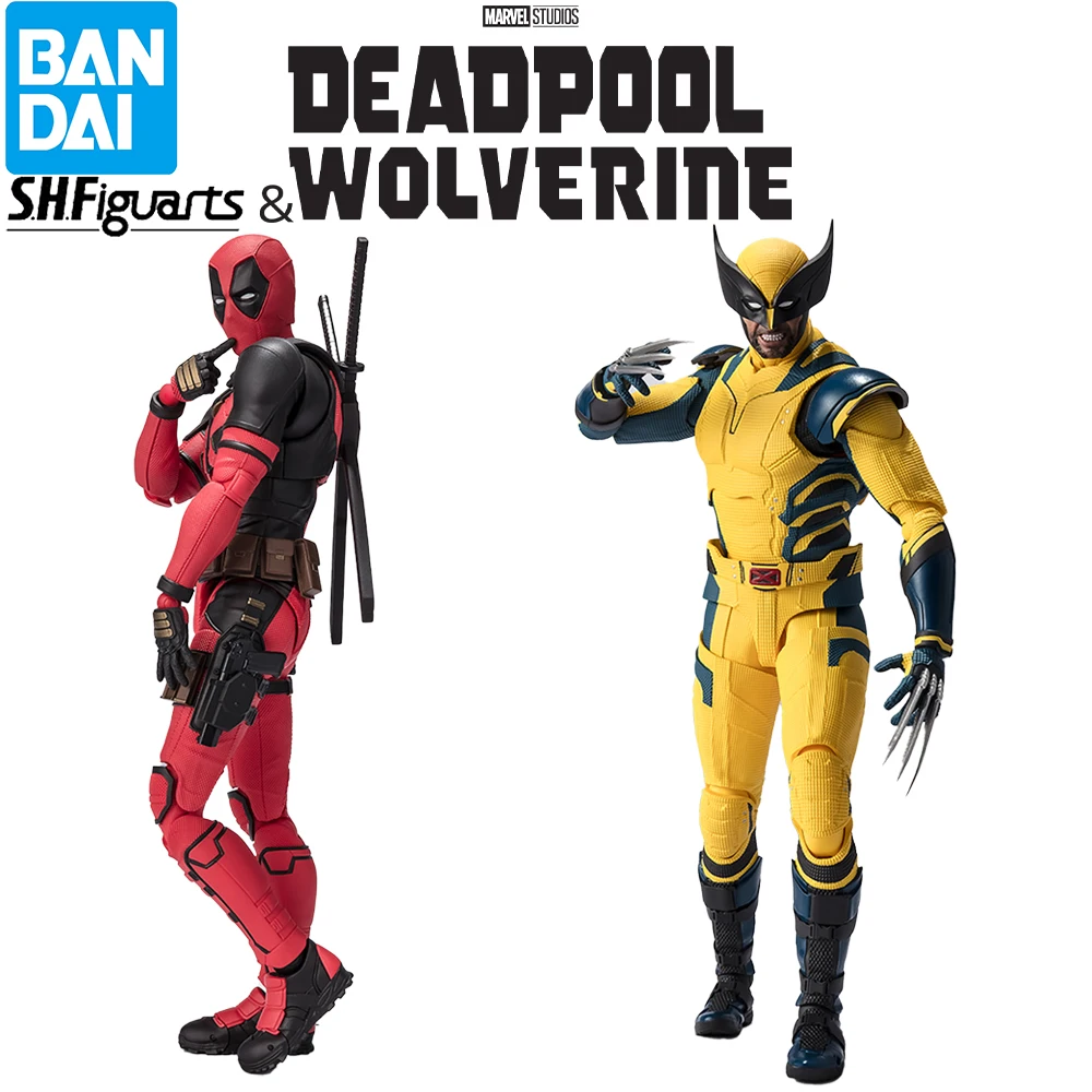 Pre Sale Origial Bandai X Marvel S.h.figuarts Deadpool & Wolverine Action Movie Dolls Figures Collectible Model Toys Gifts