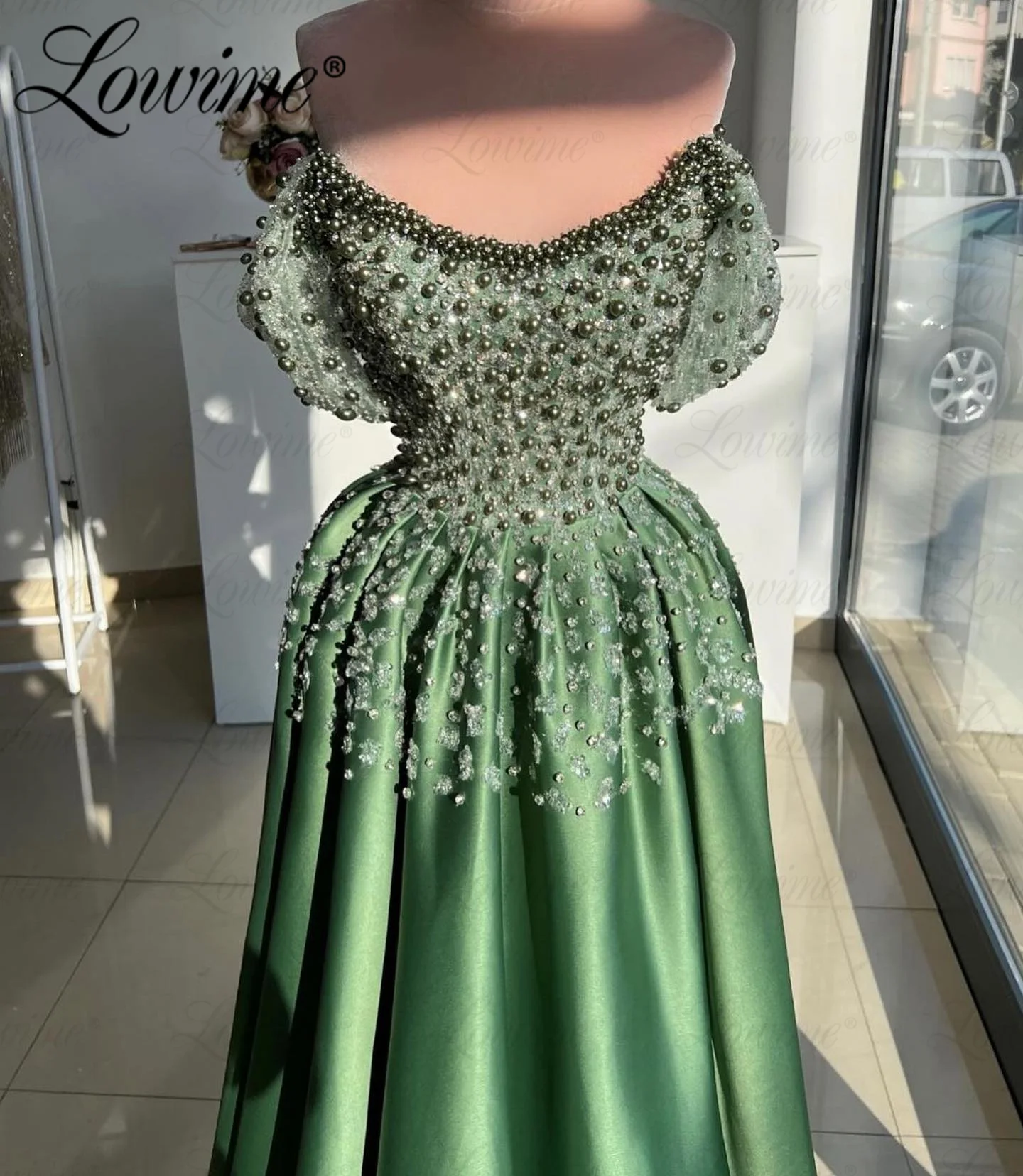 Puffy Pink Blue Green Prom Dresses 2024 Customize Aso Ebi Crystals Beaded Party Second Reception Birthday Dress Robe De Soiree