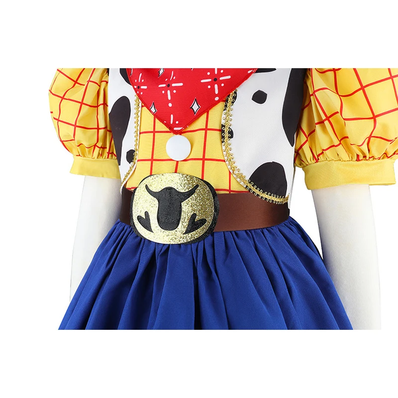 Woody Rollenspiel-Mädchenkleid Sommer Süßes Cartoon-Jessie-Mädchen-Prinzessinnenkleid Geburtstagsgeschenke 2 3 4 5 6 7 8 Jahre Kinderkleidung – Detail 7