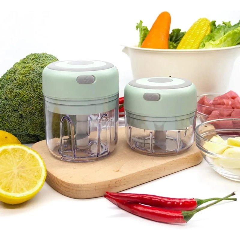 Vegetable Chopper Onion Mincer Electric Mini Garlic Chopper Portable Food Processor Cordless Meat Grinder with USB Charging