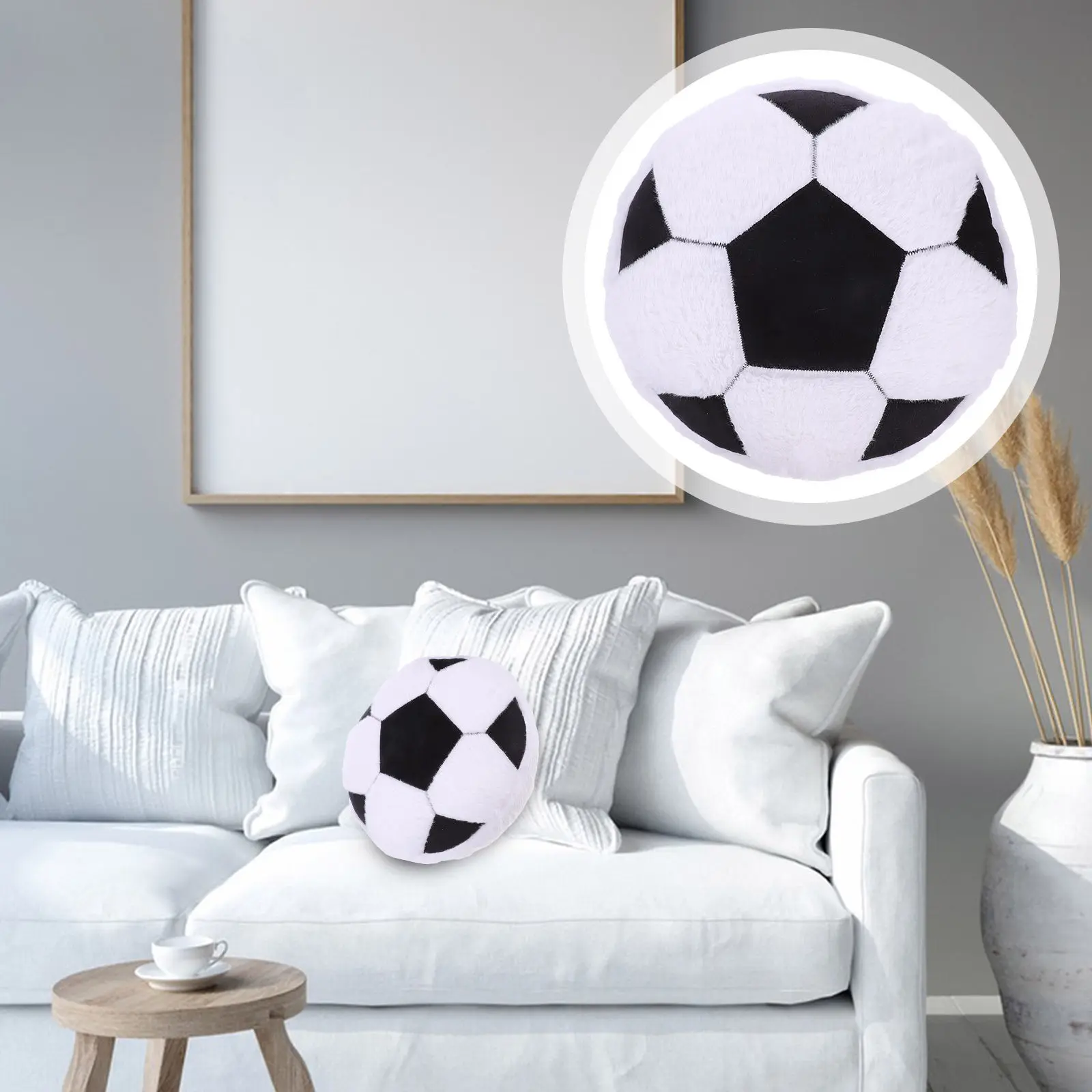 

Round Football Sofa Cushion Soft Stuffed Soccer Ball Pillow Comfortable Throw Cushion Decorative Home Sofa Pillow