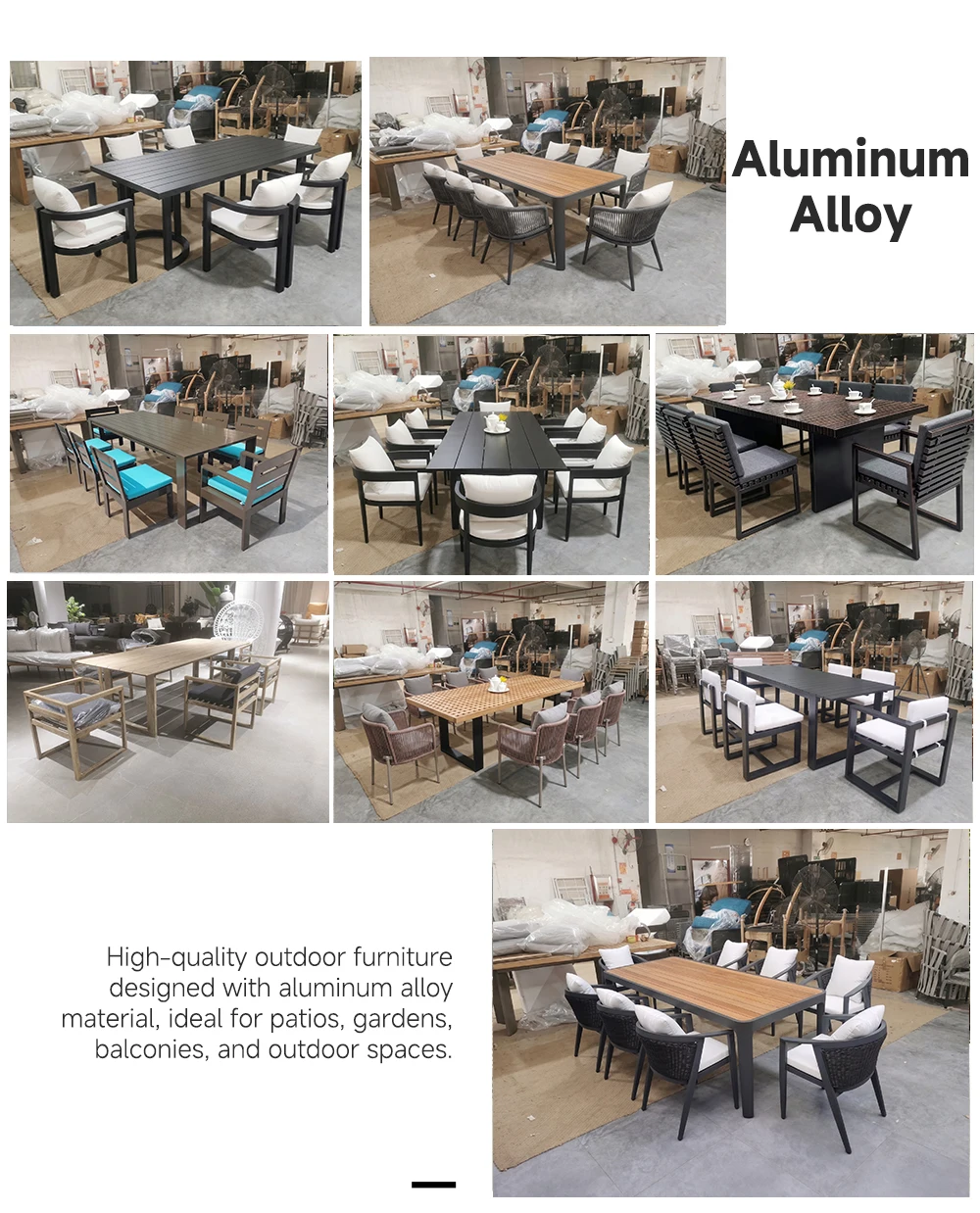 Modern 6-Seater Rattan Eco-friendly Weather Resistant Garden Furniture Set Dining Table For Hotel Restaurant Park Living Room