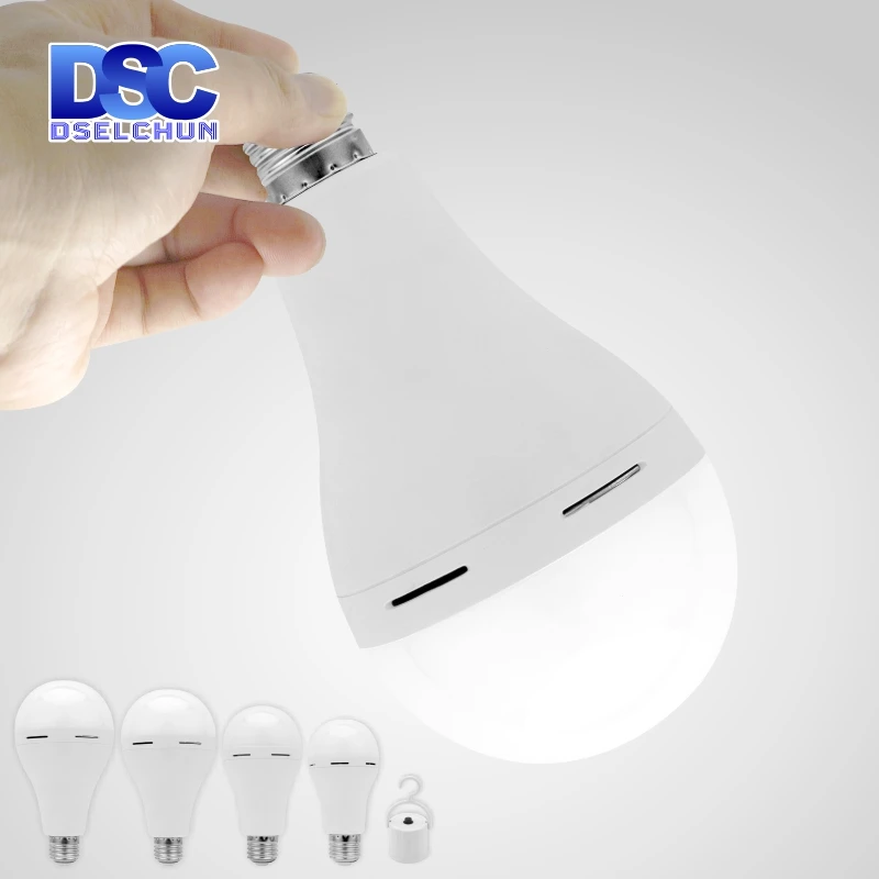 1200mAh LED Rechargeable Light Bulb 7w 9w 12w 15w 85-265V Emergency Bulb for Home Power Failure Camping Tent Porch Garden Lamp