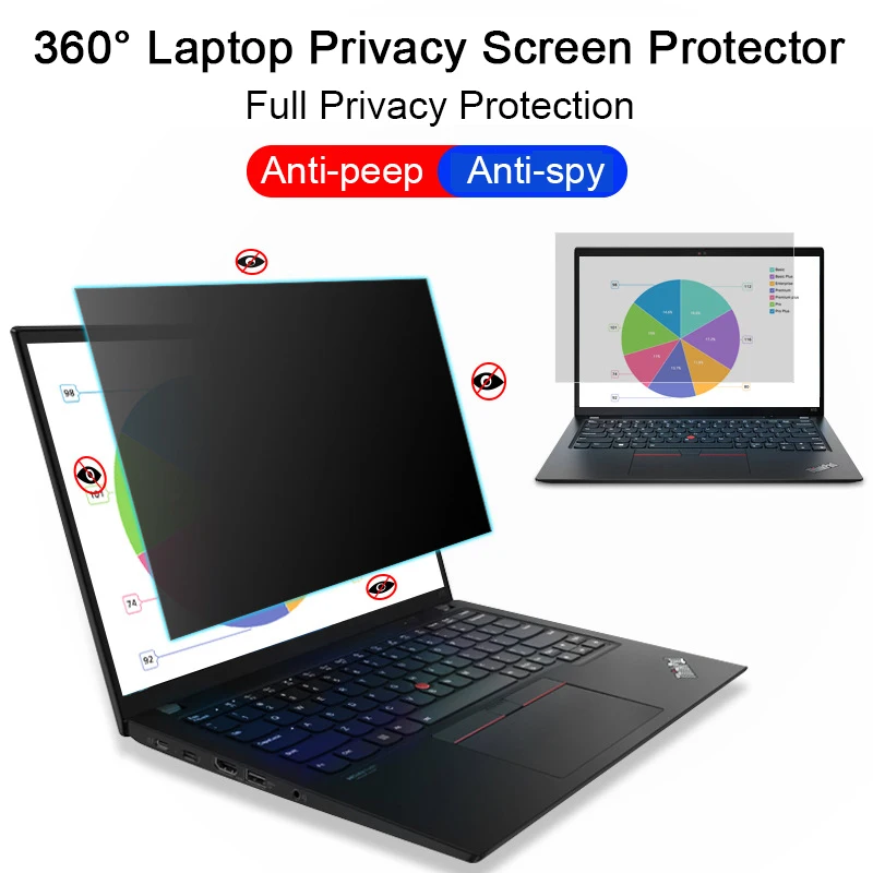 Protector de pantalla antiespía para ordenador portátil, película mate de Protección de Privacidad completa, 360 °, 14, 15,6 pulgadas