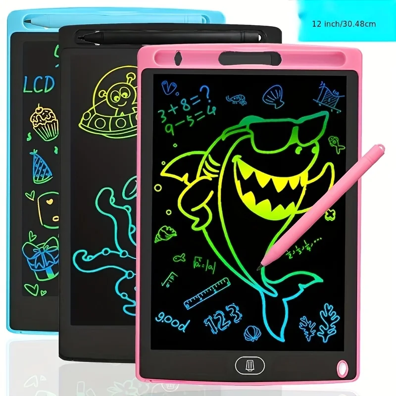 12 Inch Electronic Drawing Board, Writing Tablet For Kids, Colorful Screen Doodle Board, Erasable And Reusable Digital Drawing