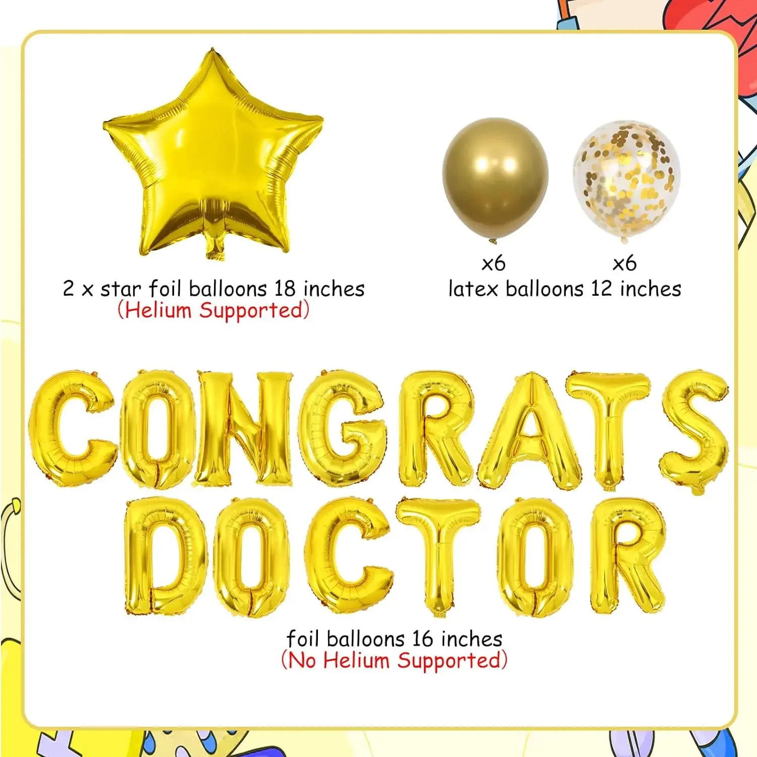 Kreatwow Doctor Graduation Decorations, Balloons Banner, Star Foil Balloons, Nurse DoctorMedical SchoolGraduation PartySupplies