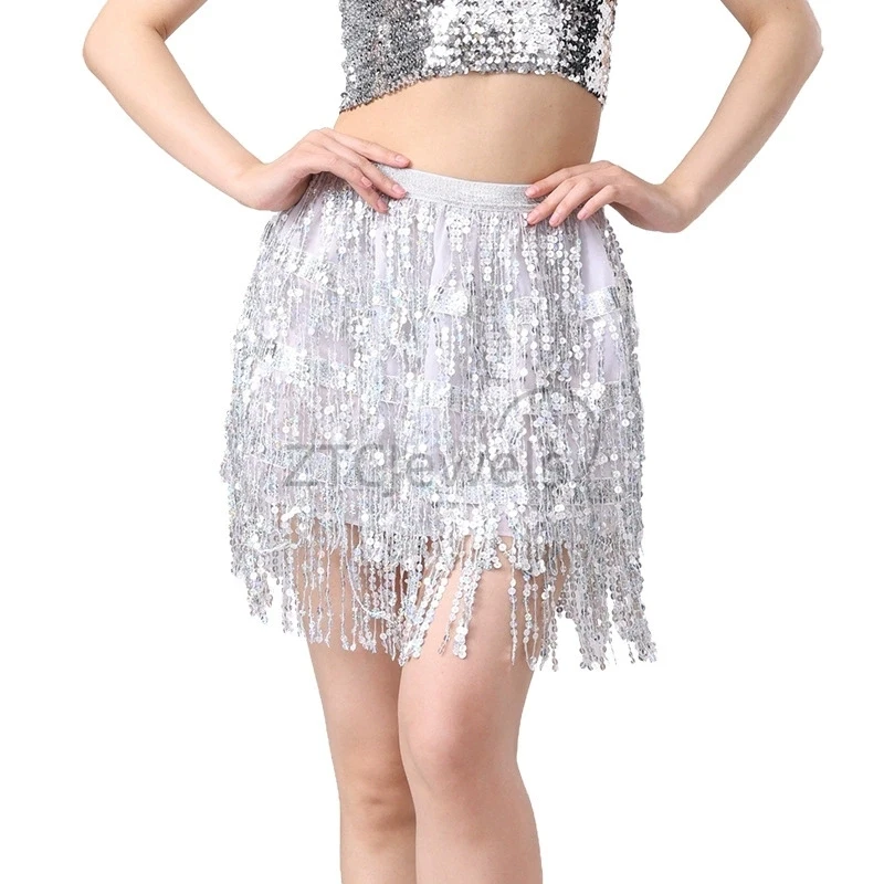 벨리댄스 스팽글 태슬 스커트 댄스 스커트 섹시 비즈 공연 의상 태슬 스커트 할로윈 코스프레 의상