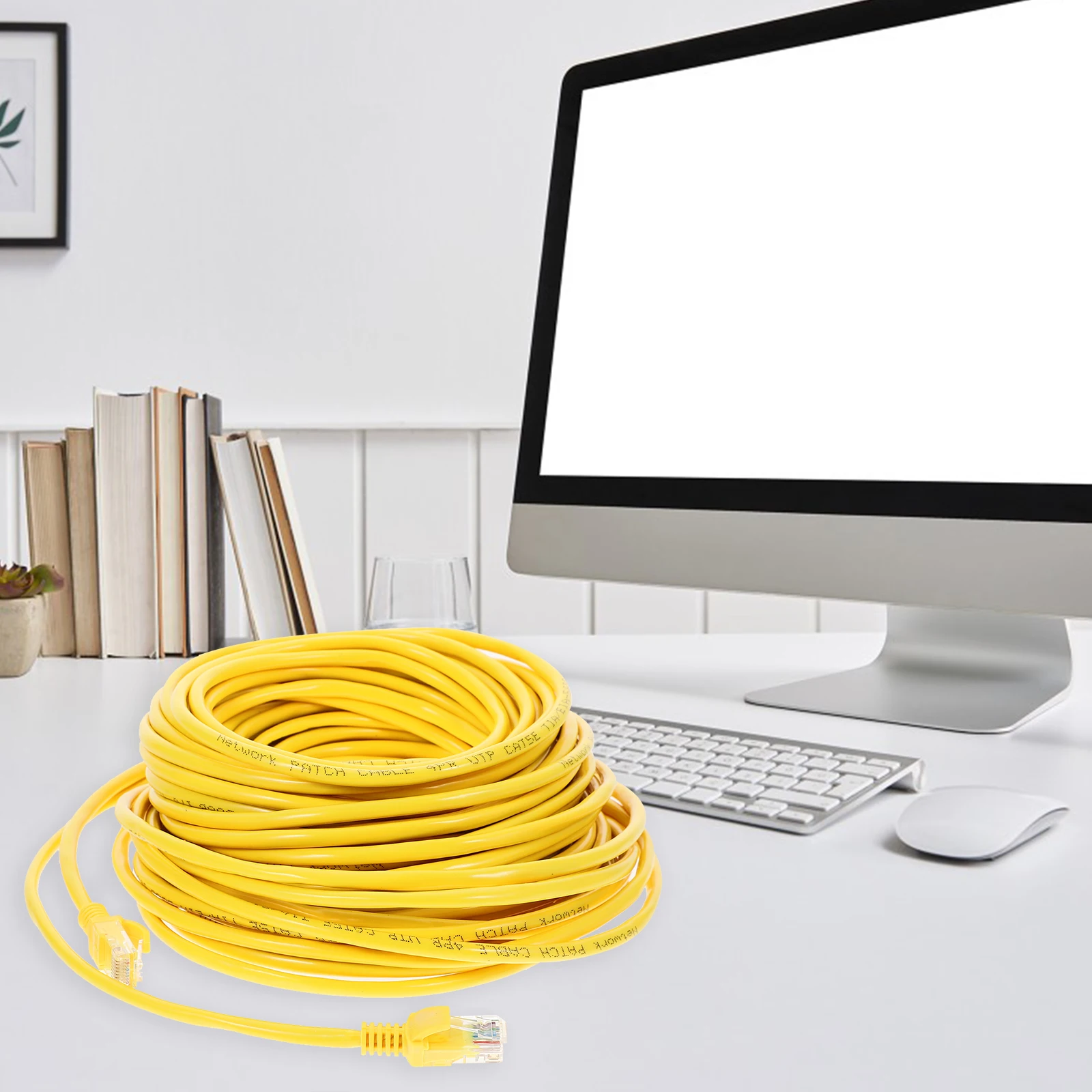 

20M High Speed Cat5E Network Cable Ethernet Patch Cord For Router Computer Internet Stable Transmission Home Office Use Lan Wire