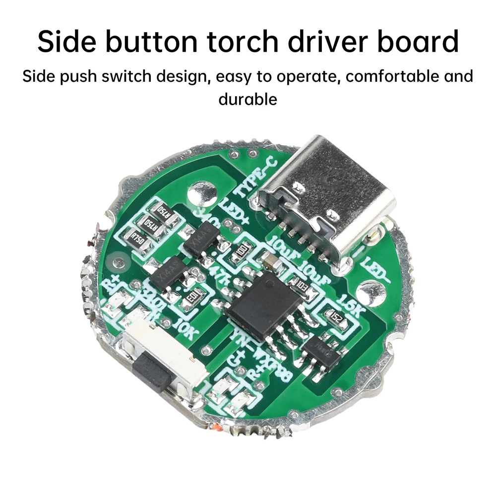 3-Speed Flashlight Drive Module 2-Speed Driver Circuit Board Accessory with Switch Charging Integrated PCB for 10W Lamp Beads