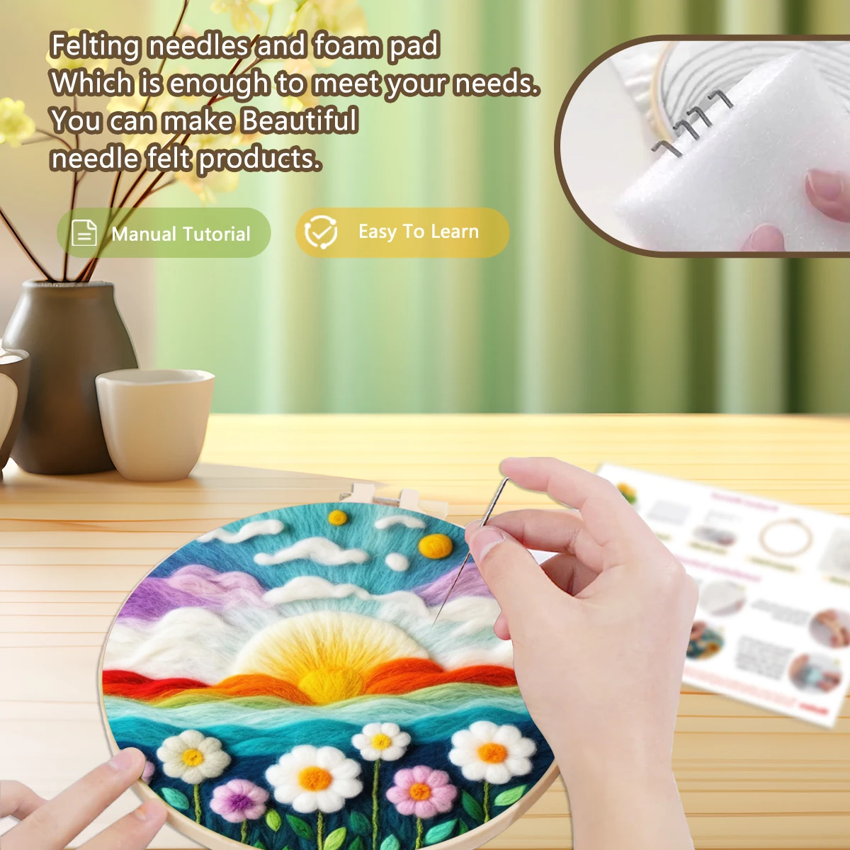 RUOPOTY Wool Painting Wall Art - Art Craft Easy 评论和价格